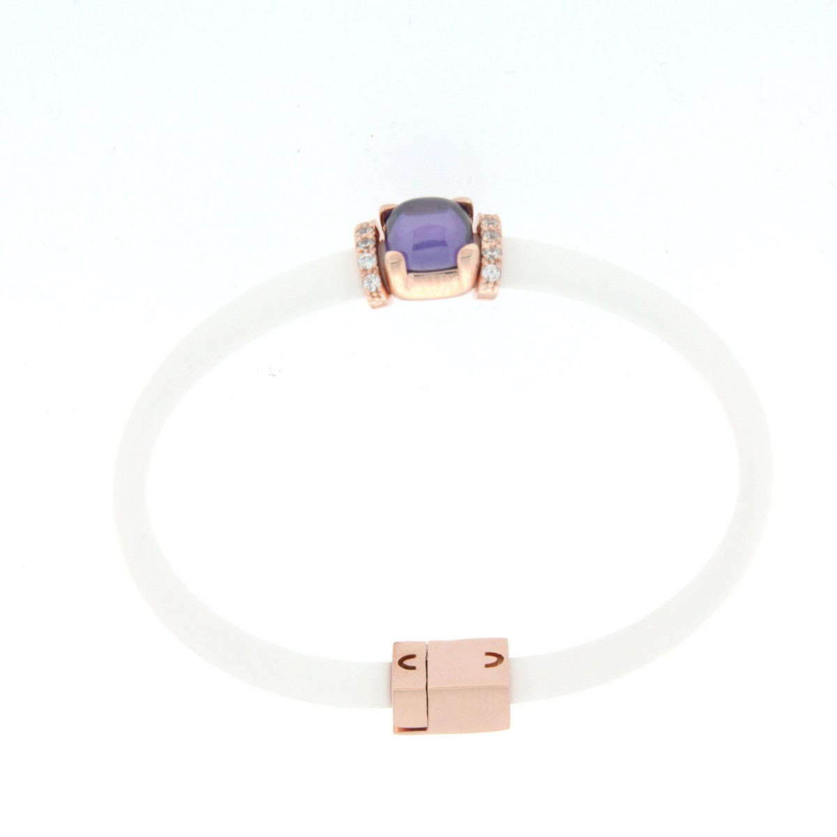 Bracciale in argento tit. 925m e caucciù - B1PWX1