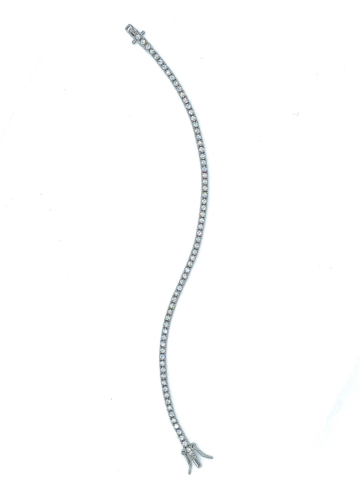Tennis bracelet in silver tit 925m. (19cm)