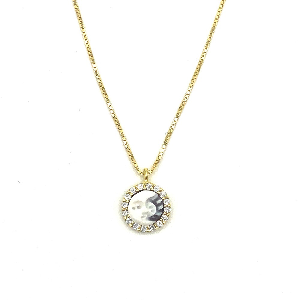 Necklace in silver tit. 925m. with cammeo