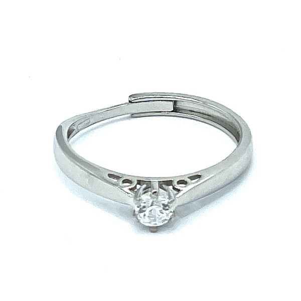Solitaire ring in silver tit. 925m.