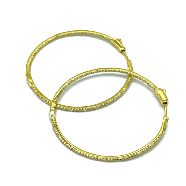 Hoops in silver tit. 925m. with cz.