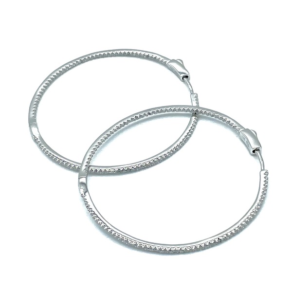 Hoops in silver tit. 925m. with cz.