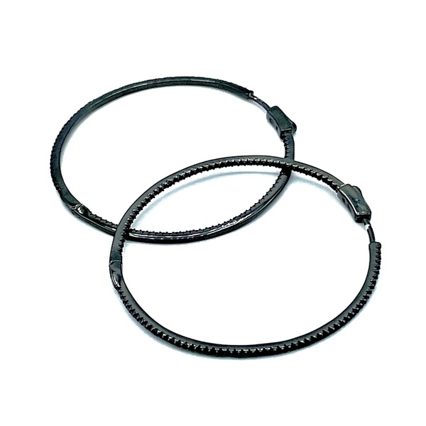 Hoops in silver tit. 925m. with cz.