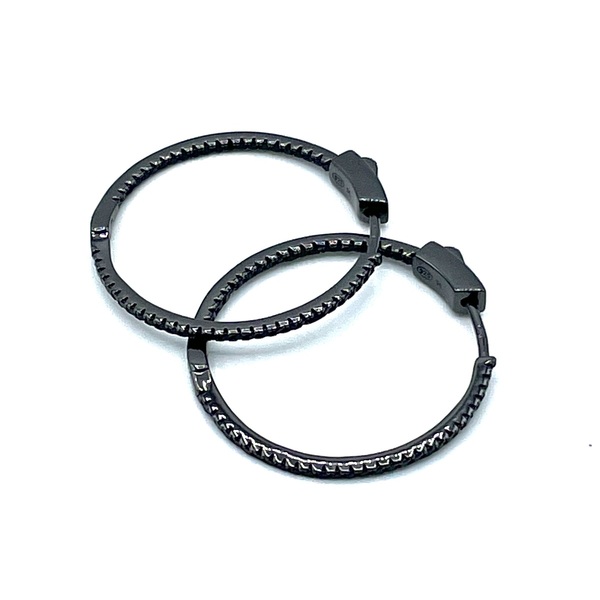 Hoops in silver tit. 925m. with cz.