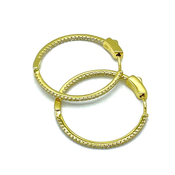 Hoops in silver tit. 925m. with cz.