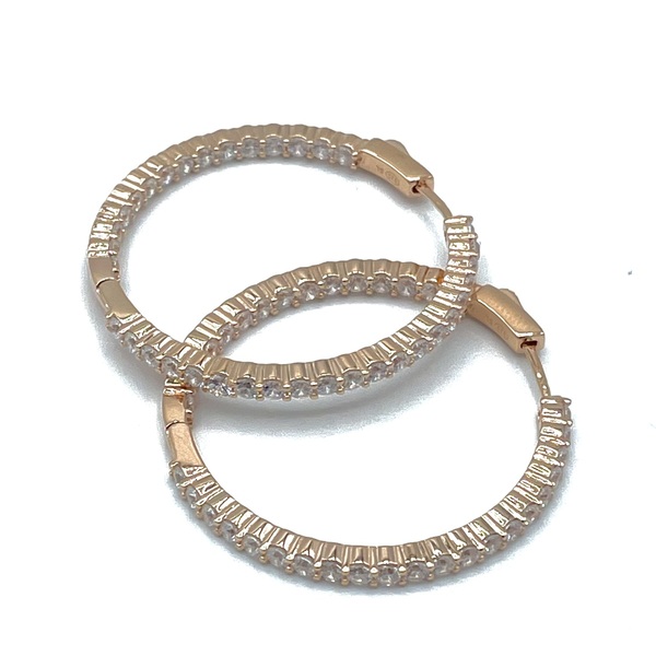 Hoops in silver tit. 925m. with cz.