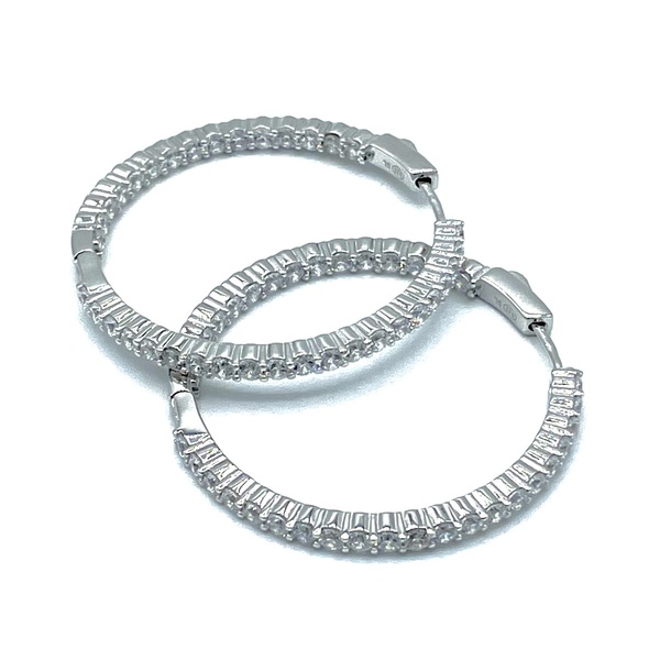 Hoops in silver tit. 925m. with cz.