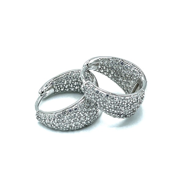 Hoops in silver tit. 925m. with cz.