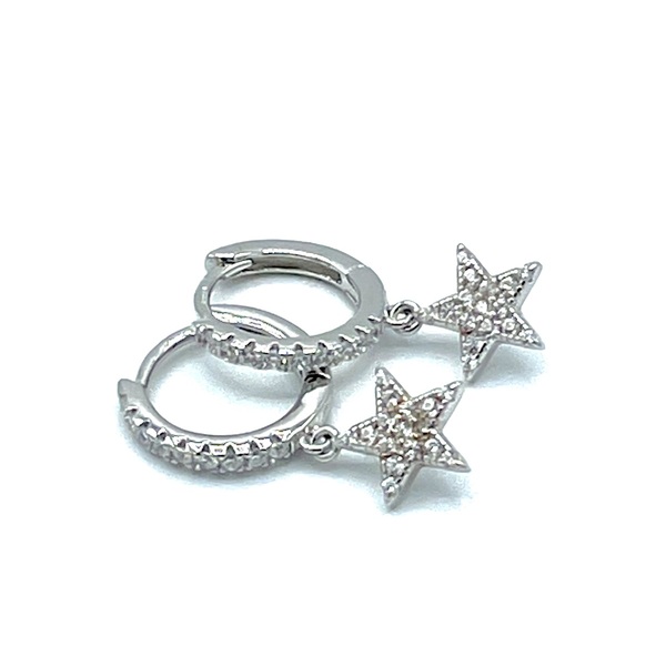 Hoops in silver tit. 925m. with cz.