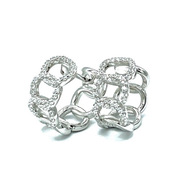 Hoops in silver tit. 925m. with cz.