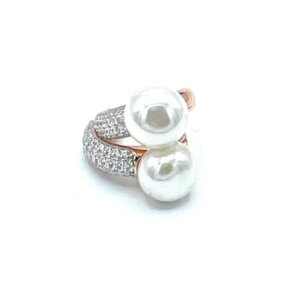 Hoops in silver tit. 925m. with cz. and pearl.