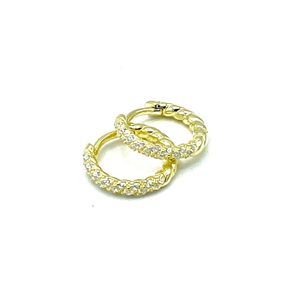 Hoops in silver tit. 925m. with cz.