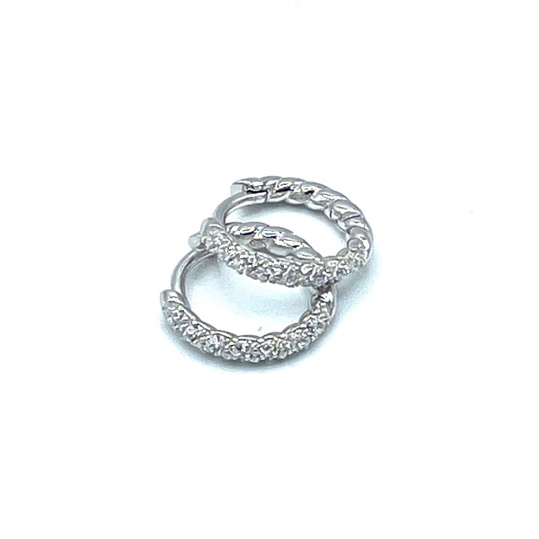 Hoops in silver tit. 925m. with cz.