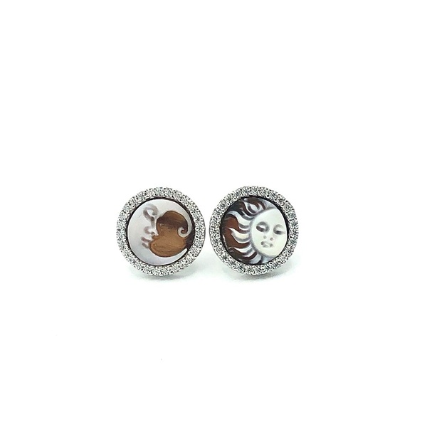 Orecchini in argento tit. 925m. con cammeo