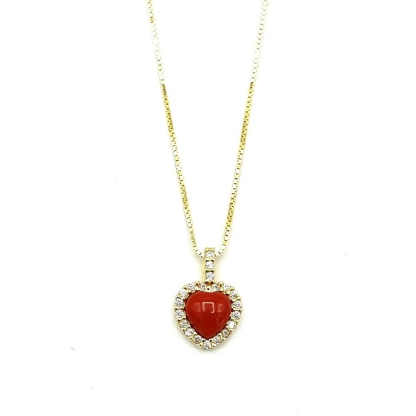 Necklace in silver tit. 925m. with coral.