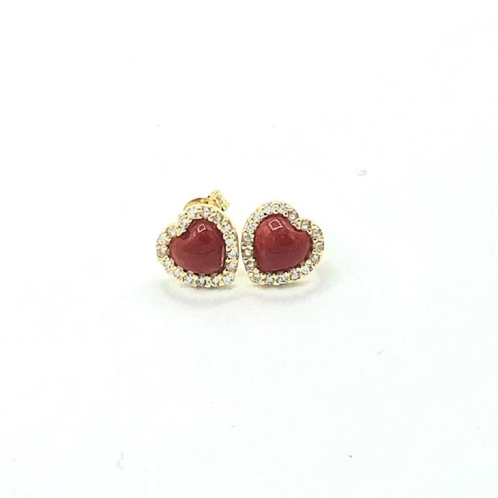 Orecchini in argento tit. 925m. con corallo - OR02G