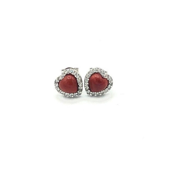 Orecchini in argento tit. 925m. con corallo