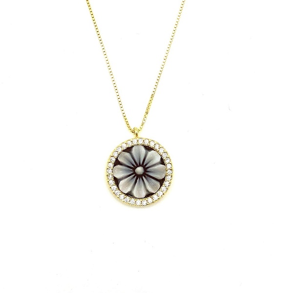 Necklace in silver tit. 925m. with cammeo