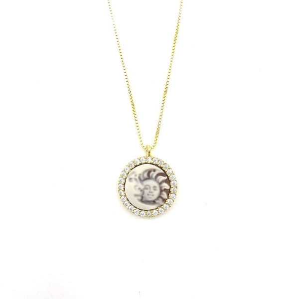 Necklace in silver tit. 925m. with cammeo