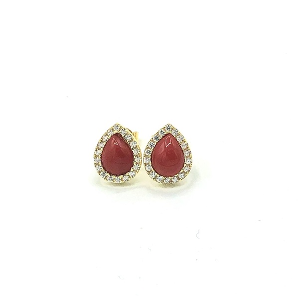 Orecchini in argento tit. 925m. con corallo