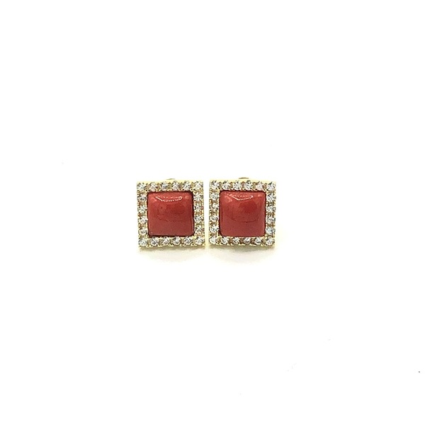 Orecchini in argento tit. 925m. con corallo