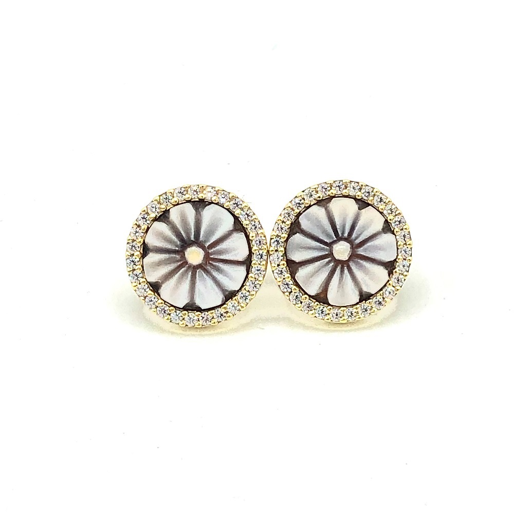 Earrings in silver tit. 925m with cammeo - OR06G