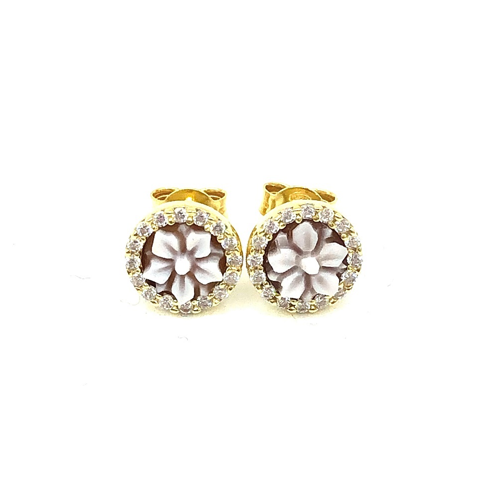 Earrings in silver tit. 925m with cammeo - OR07G