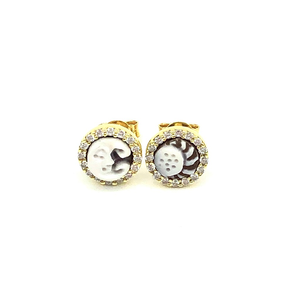 Earrings in silver tit. 925m with cammeo - OR08G