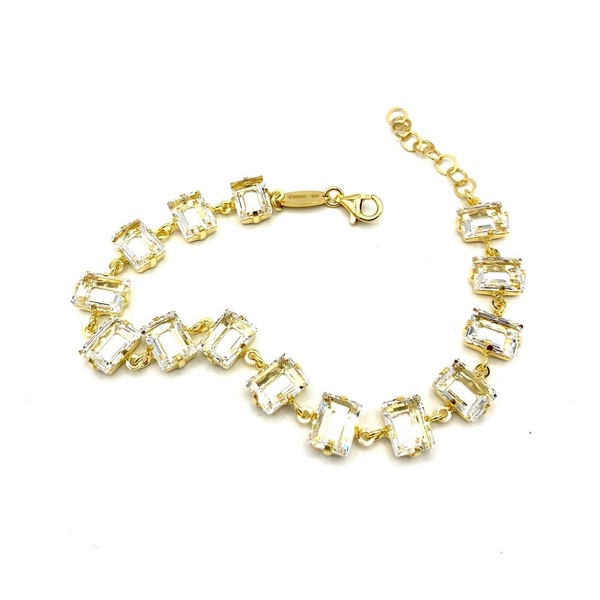 Bracelet in silver tit. 925m. with swarovski.