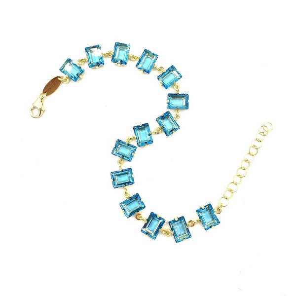 Bracelet in silver tit. 925m. with swarovski.