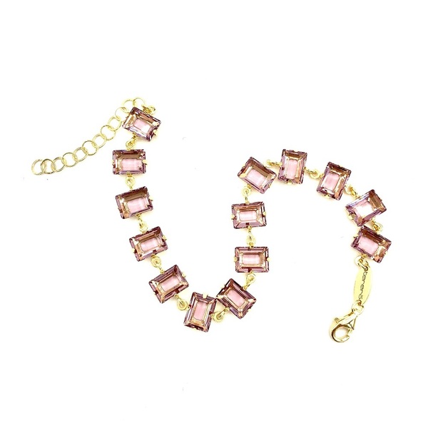 Bracelet in silver tit. 925m. with swarovski.