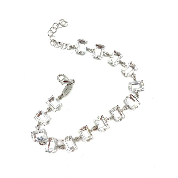 Bracelet in silver tit. 925m. with swarovski.