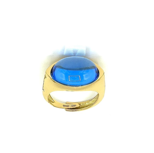 Ring in silver tit. 925m. and hydrotermal quartz.